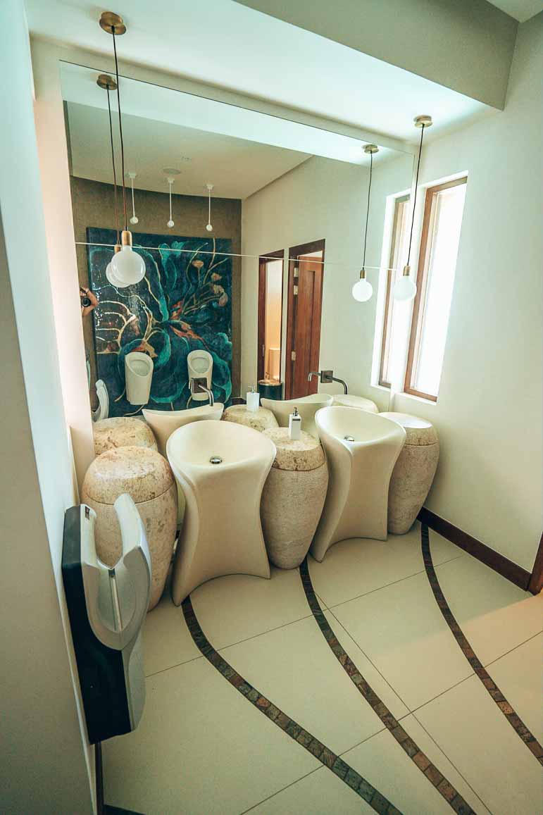 bathroom at heritance restaurant