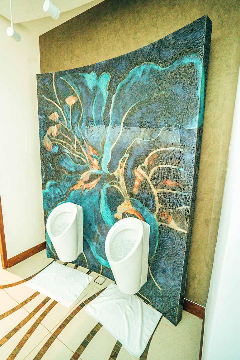 bathroom at heritance restaurant