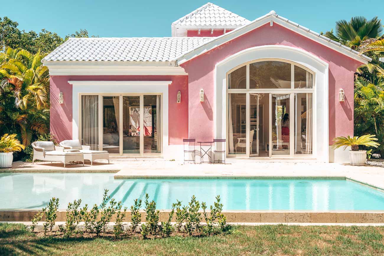 adorable pink villa with pool