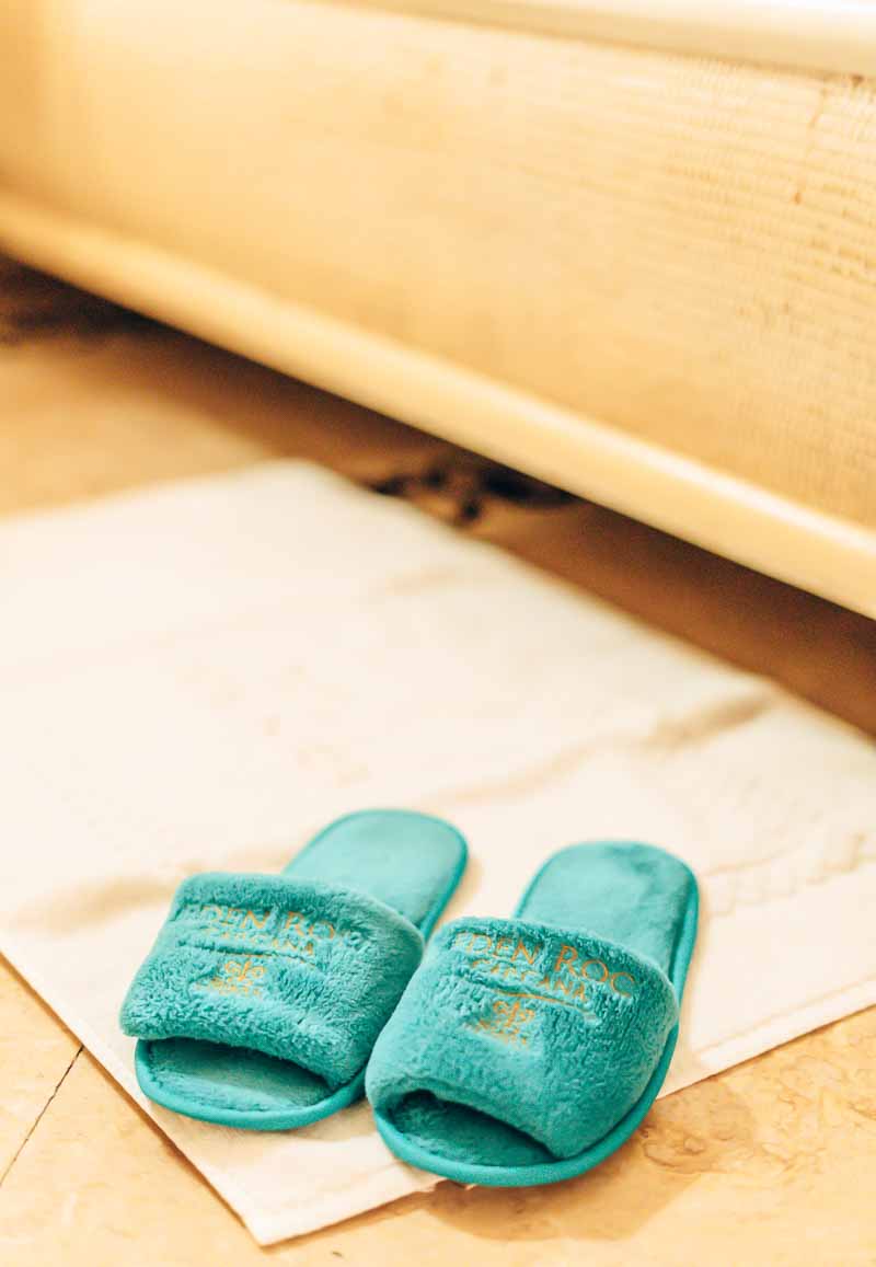 slippers by the bed