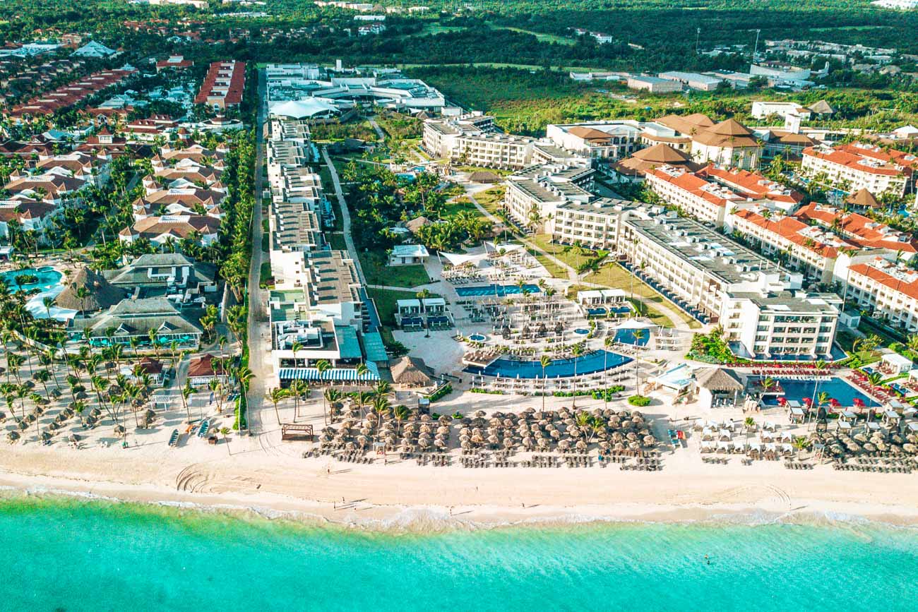 drone shot of hotel in dominican republic