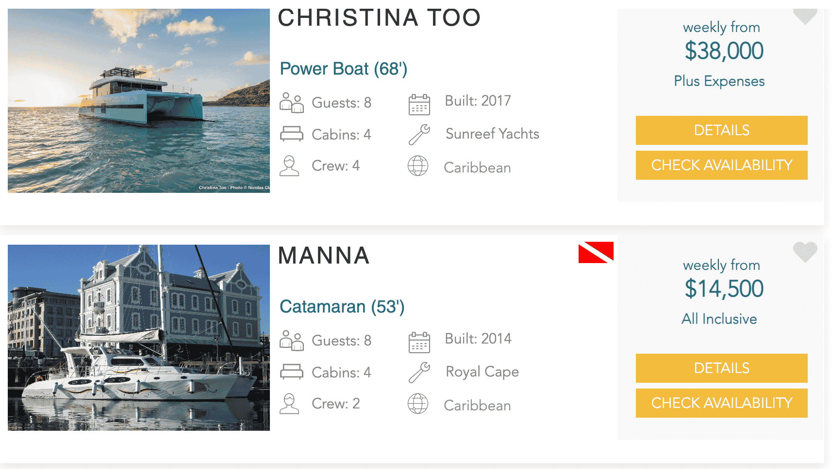 booking a yacht charter